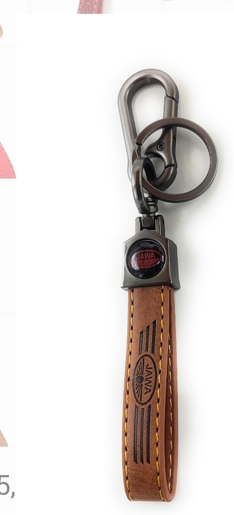 Get Any Random Color of this Premium Leather Metal Hook Keychain J-a-w-a Key Chain ()