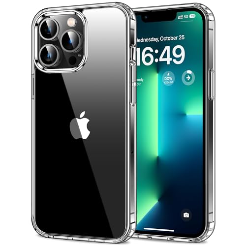 HOOMIL Case for iPhone 13 Pro 6.1-Inch Non-Yellowing Drop Protection Anti-Scratch Transparent Hard Back Phone Cover - Crystal Clear