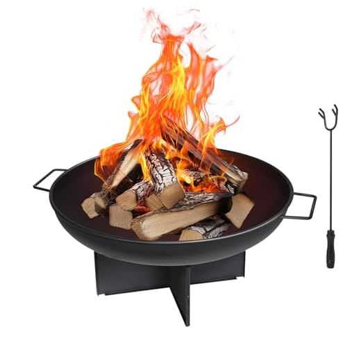 HYCHIKA Brasero Exterior 60cm para Jardín y Camping - Cuenco de Fuego Pozo Hoguera - Ideal para Exteriores y Outdoor Fire Pit