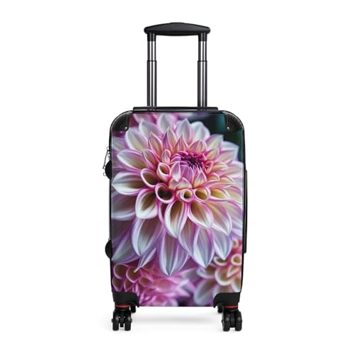 Dahlia Carry-On Suitcase, 22” H x 14” L x 9” W (small) with 4 swivel wheels, Polycarbonate, Floral, Weekend Luggage