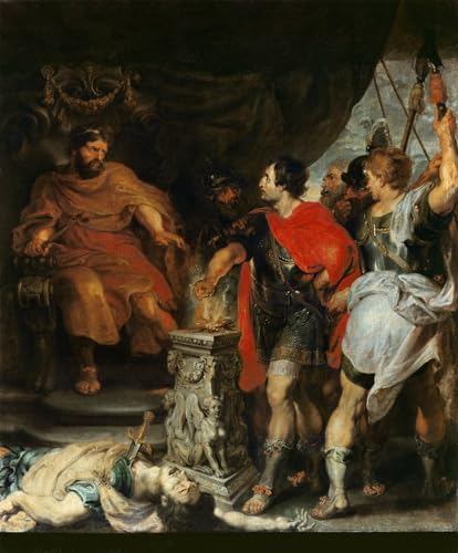 Affiche Mucius Scaevola de Rubens, poster d'art baroque 60x90cm pour décoration salon