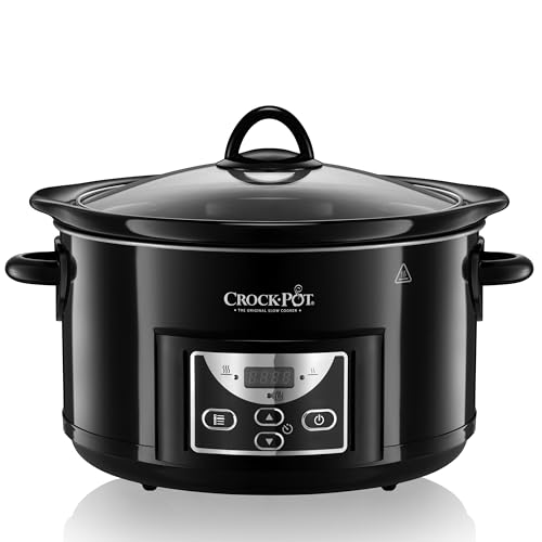 Crockpot Schongarer Slow Cooker | 4,7 l (bis zu 5 Personen) | programmierbare Zeitschaltuhr | Schwarz [SCCPRC507B]