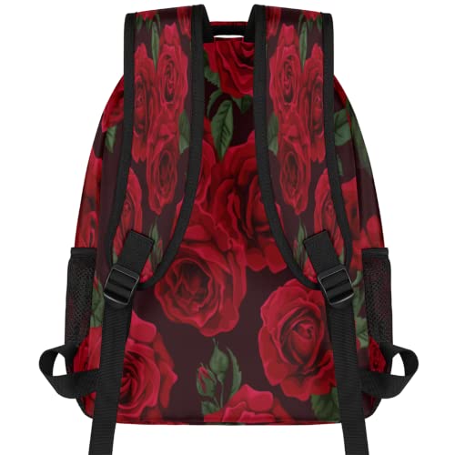 Red Rose Backpack for Men Women Kids, Flower Floral School Bag Travel Hiking Dayback Large College Bookback Laptop Bag for Girls Boys Student3