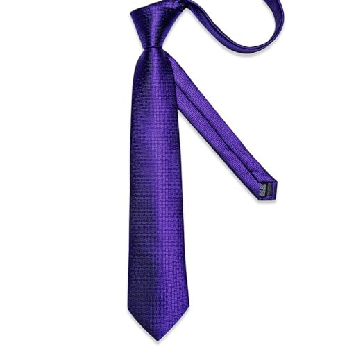 Image of DiBanGu Mens Solid Color Tie and Pocket Square Set Woven Silk Plain Necktie & Handkerchief for Men Wedding Party Formal