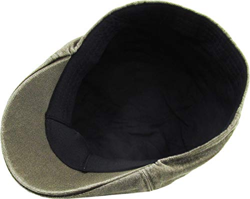 KBL-109 MOS L/XL PU Leather Ascot Ivy Newsboy Hat Driving Golf Cap Gatsby Cabbie - Thumbnail 6