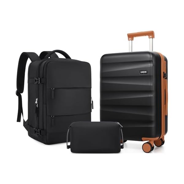 UKEIN Luggage Set with Backpack,Polycarbonate Carry On Luggage Airline Approved with Spinner Wheels, Hardshell Travel Suitcase with TSA Lock,Suitcase Set 3 Piece