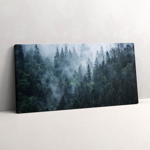 Paysage de montagne brumeux en grand tableau pour décorer un salon moderne