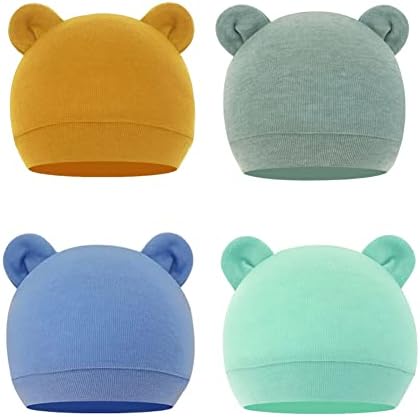 imKutie Newborn Baby Hat Infant Beanie Hat Cotton Newborn Hospital Nursing Hats Mittens Set for Boys Girls Unisex 0-3 Months