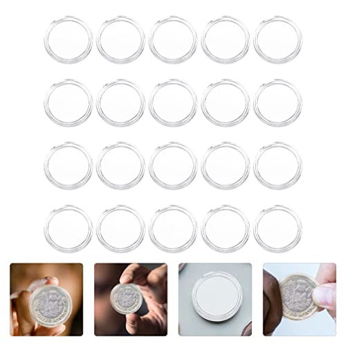 100 cápsulas transparentes para monedas 25mm pack miniatura 2