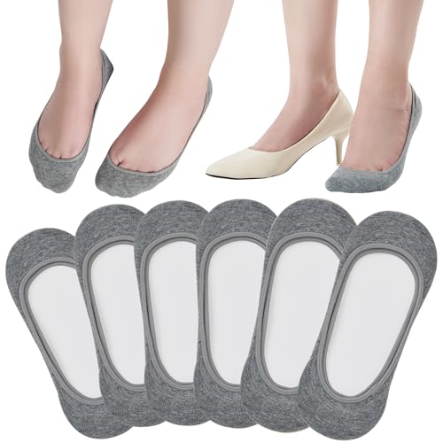 Image of ATBITER No Show Socks Womens Flats - 6 /12 Pairs Low Cut Invisible Non Slip | Ultra Ankle Liner Footies Anti-slip Hidden Socks for Sneakers Loafer Boat High Heels Summer Yoga Pilates Shoe Size 6-9 /9-11