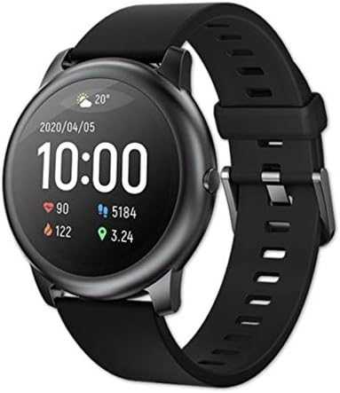 Haylou Solar 2AMQ6 LS05 Smartwatch displaying heart rate, steps, and distance