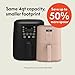 bella 4Qt Slim Air Fryer, Fits-anywhere™ Kitchenware, EverGood™ Ceramic Nonstick Coating, Adjustable Temperature, 6 Preset Cooking Options, 60 Min Auto Shutoff w Audible Tone, 3.3lb Capacity, Blossom
