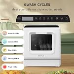 Mini Dishwasher Countertop, Countertop Dishwasher with Water Tank, Dishwasher with 6 Wash Programs,Lavaplatos for Apartments, Rvs.