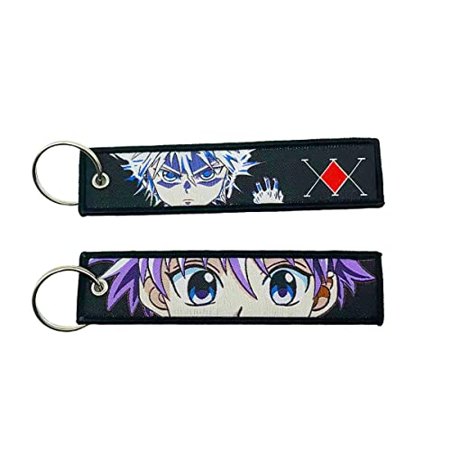 Image of 1 Pack Anime Keychain Tag Jet Tag Key Chain Cartoon Embroidered with Key Ring for Motorcycles Car Accessories