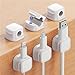 Picozon 24 Clip Magnetiche Per Cavi - Organizer Adesivo Per Telefono, USB, Scrivania, Auto, Parete, Colore Nero