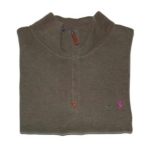 POLO RALPH LAUREN Men's Cotton Half Zip State Rib Sweater XXL