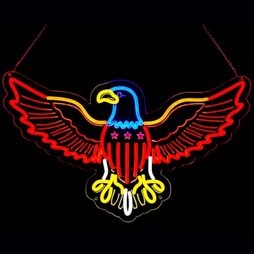 Image of Eagle Neon Sign,Giant Eagles Light up Sign - Cool Neon Light Wall Decor for Home Karaoke Bar Restaurant Pub Cafe Salon Game Room, USB Powered (Eagle)
