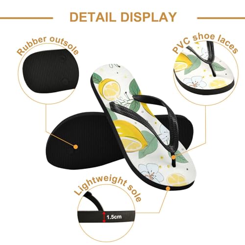 Lemon Summer Men's & Women's Classical Beach Rubber Sandal Flip Flop Comfortable Slipper 214B27382