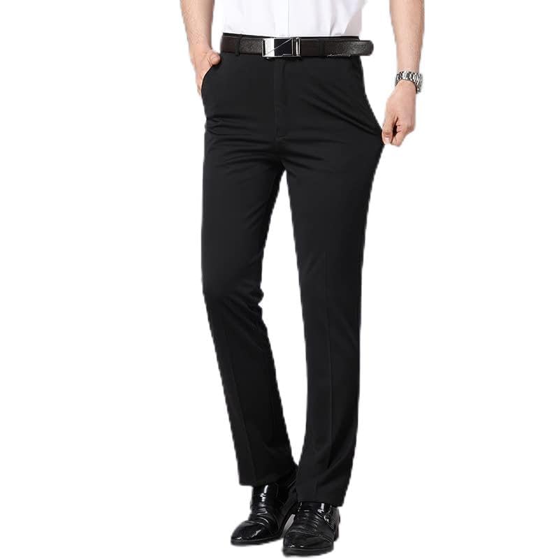 GraflsoaSpring and summer trousers men's elastic straight slim suit trousers men's thin section business men's formal casual long trousers Black [spring and summer thin section] 30【腰围2尺3】