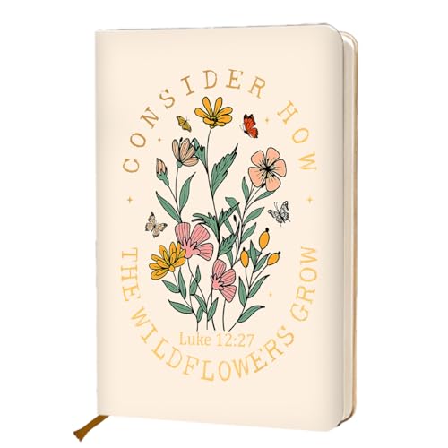 HZMLYDJ Bible Verse Lined Journal Notebook for Women Men, 200 Pages A5 Hardcover Hard Shell Journals for Writing & Note Taking, Floral Christian College Ruled Notebook Diary Notepad, 5.8"×8.3"