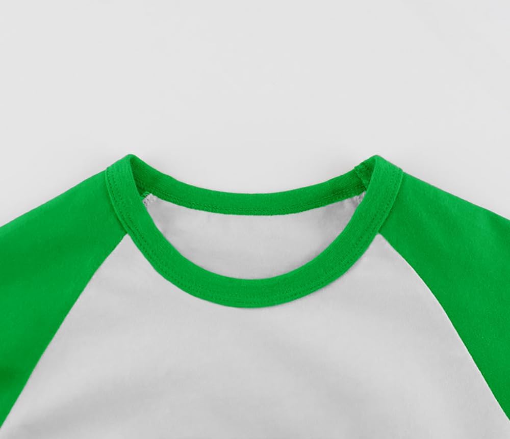 St Patrick's Day Shirt Kids Lucky Clover T-Shirt Dinosaur Raglan Long Sleeve Monster Truck Shamrock Top Boys Age 2-12 - Image 4