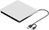 External CD/DVD+/-RW Drive USB 3.0 & USB-C Portable CD and DVD-ROM Burner Player Reader Writer Rewriter Disc Drive Easy Installation White