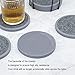 Absorbent Coasters for Drinks with Holder - 6packs, Silicone Coaster with Soft Felt Insert (4.3 inch Coasters with 4.5 inch Holder, t, Black and Gray)