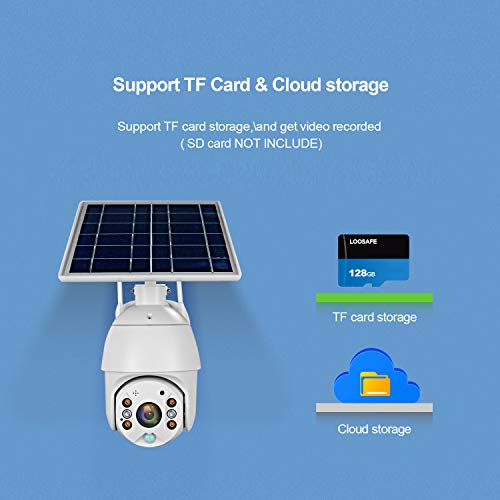 Eversecu Wireless Solar Powered 2.4Ghz Wifi Ptz Security Camera With Rechargeable Battery Outdoor Home Surveillance, 2-Way Audio, Wire-Free Support Cloud/Local Sd Storage, Outdoor Weatherproof #TOP5