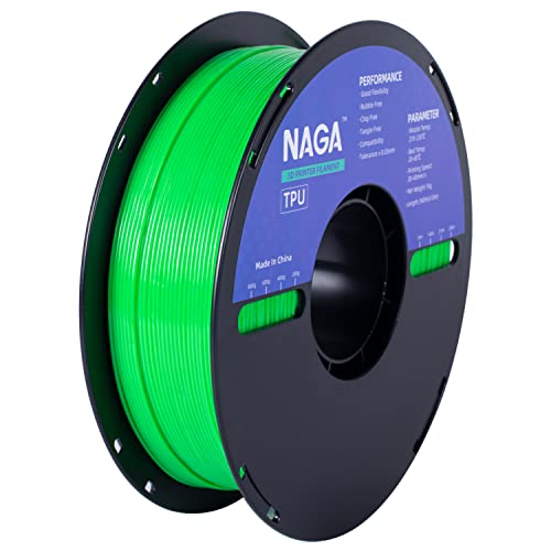 NAGA TPU Filament 1.75mm, Super Neat Flexible 3D Printer Filament, 1kg Roll...