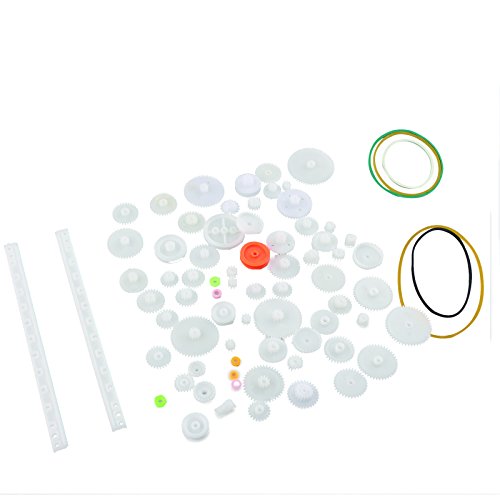 HALJIA 75 Stück von Kunststoff Getriebe Zahnrad Schneckengetriebe Zahnstange Set Plastic Gears Toy für DIY Modelle/Roboter/Getriebe