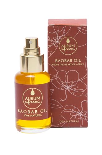AURUM AFRICA - Baobab Öl 50ml - Nr. 1 Naturkosmetik aus Afrika für Gesicht, Körper & Haare - 4in1 Pflegeöl gegen trockene Haut - Haaröl, Gesichtsöl, Körperöl & Massageöl - Vegan