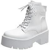 [ビューメンス] 厚底 ブーツ レースアップ レディース ロング ミドル 歩きやすい スニーカー サンダル ムートン 本革 レース 春 夏 秋 冬 白 24cm