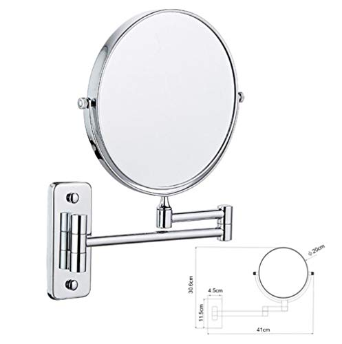Miroir de beauté mural pivotant 360° extensible bronze 8 pouces