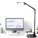 NS Eye-Caring LED Desk Lamp, 3 Color Temperature Dimmable Office Light with Memory Function & Timer, Adjustable Metal Clamp Lamp for Home Office, Reading, Studying.Batteries not Included.