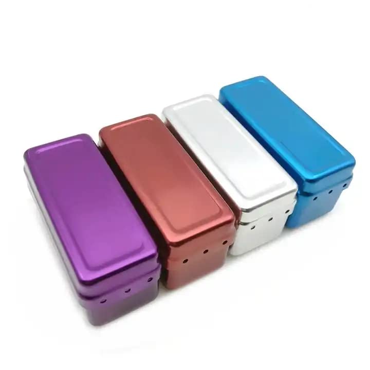 72 Holes Endo Files Aluminum Box Disinfection Sterilizing Storage Case Bur Holder Stand Organizer Box (Silver)