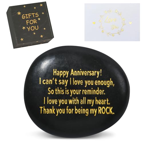 Anniversary Wedding Gifts for Him, Her, Couple Gifts, for Couple, Husband, Wife, Boyfriend or Girlfriend, Engraved Natural Rock Gift with Words.