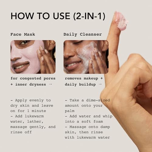 Image of Whipped Korean Skincare Face Wash, Doubles as a Face Mask, Fig Butter, Moisturizing Vegan Facial Cleanser for Dry Skin and Barrier Care with Ceramides, Niacinamide, Hyaluronic Acid