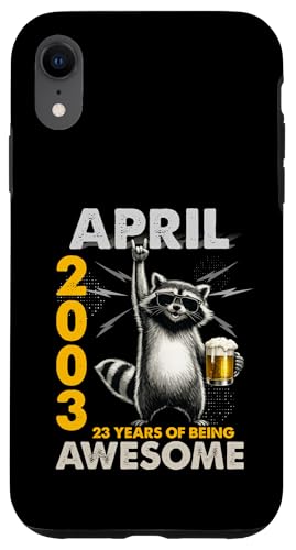 23rd Birthday Raccoon Beer April 2003 Vintage 23 Years Old �X�}�z�P�[�X iPhone XR �p