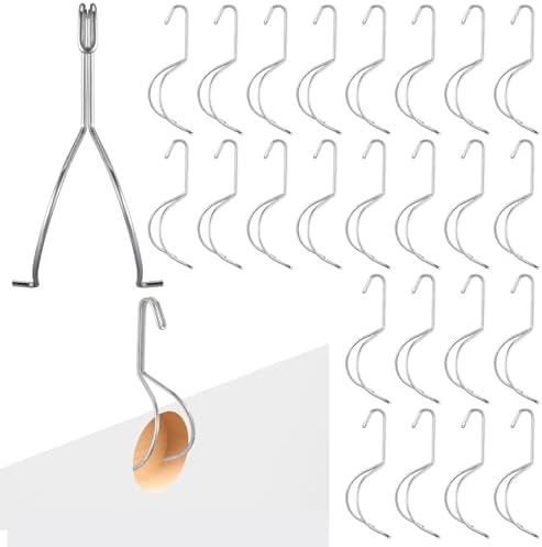 AceOrbit 24 Pack Cabinet Door Painting Hangers Metal Painting Hanging Hooks Cabinet Door Brackets No-Drill Spray Drying Rack Clips for Wood Working Tools Accessories, 5.12 x 2.36 x 1.57 Inch