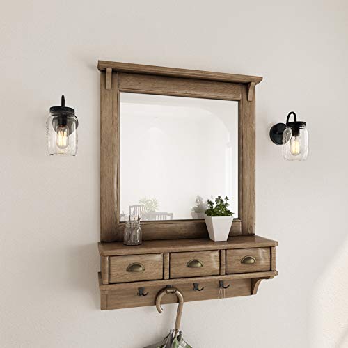 LNC Wall Sconce Mason Jar Lights Farmhouse and Rustic with Oil Rubbed Bronze for Hallway Bathroom, (7.1”L×4.7”W×8.7”H), A02979 - Image 3