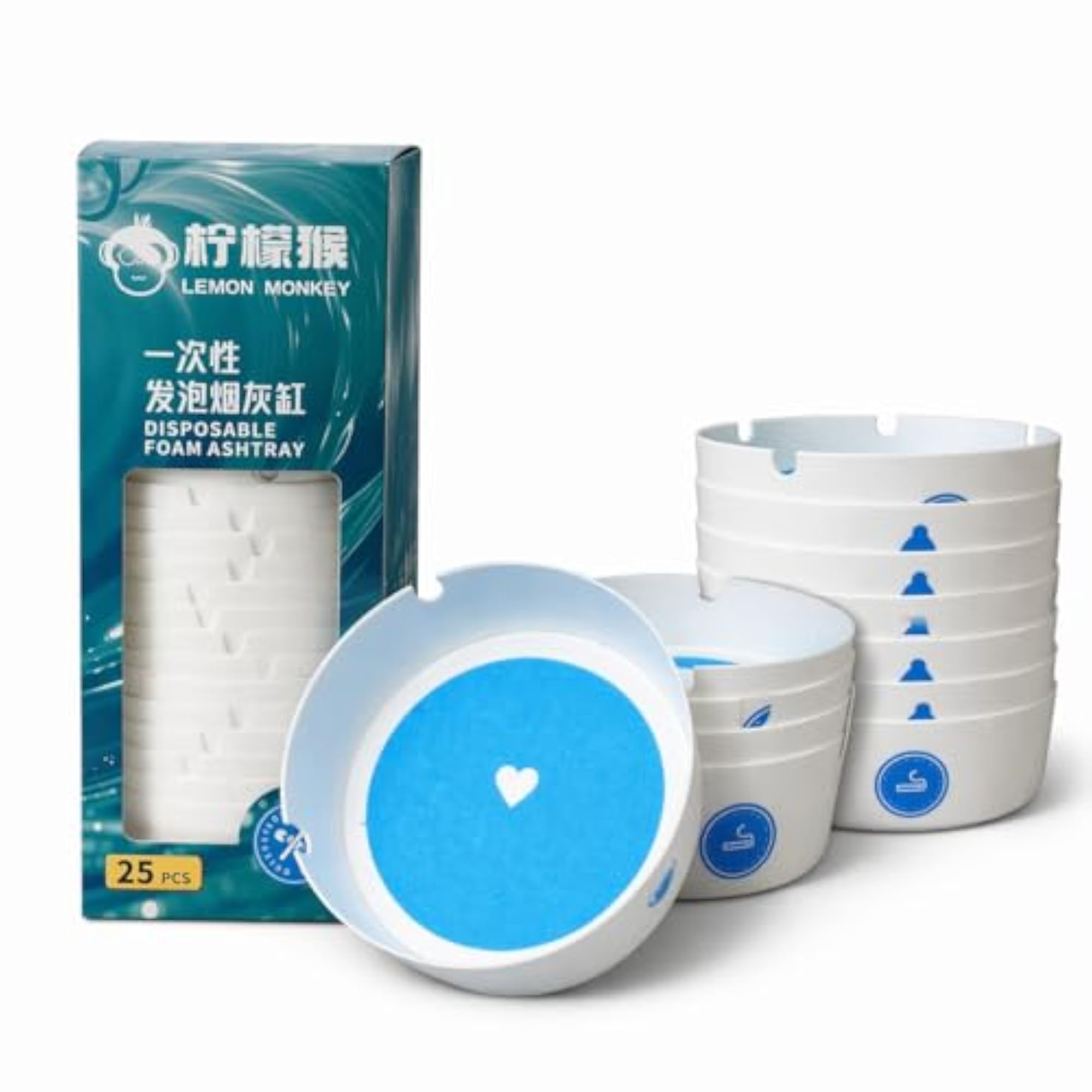 25Pcs Disposable Foam Ashtray