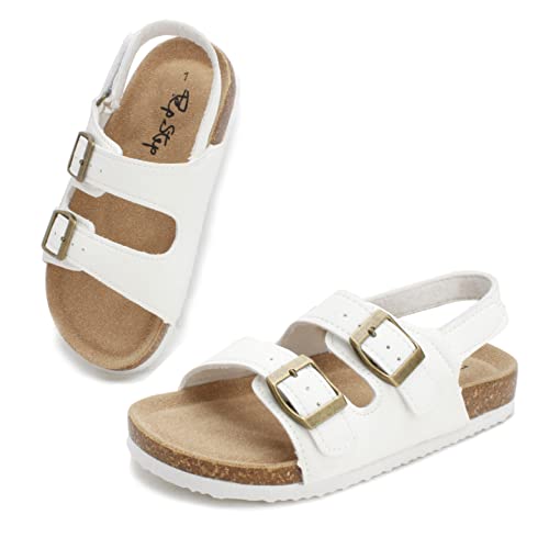 Image of PepStep Double Buckle Cork Footbed sandals for Boys or Girls - Comfortable Real Suede Insole - Arch Support - Light Weight