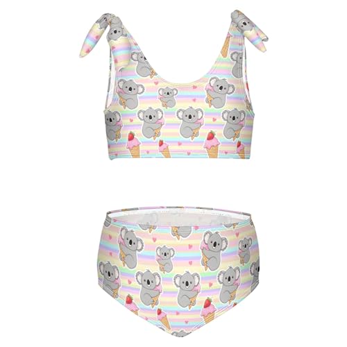 Image of Girls Tankini Swimsuit Bathing Suit Two Piece Bikini Summer Beach Swimwear with Adjustable Strap 3-12 Years
