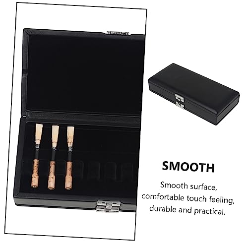 Vaguelly 8Pcs Oboe Reed Case Tote Bag Accessories Suitcase Accessories Leather Holster Oboe Storage Boxes Reeds Case For Clarinet Saxophone Case Reed Box Leather Cover Reed Case Black Cork #TOP1