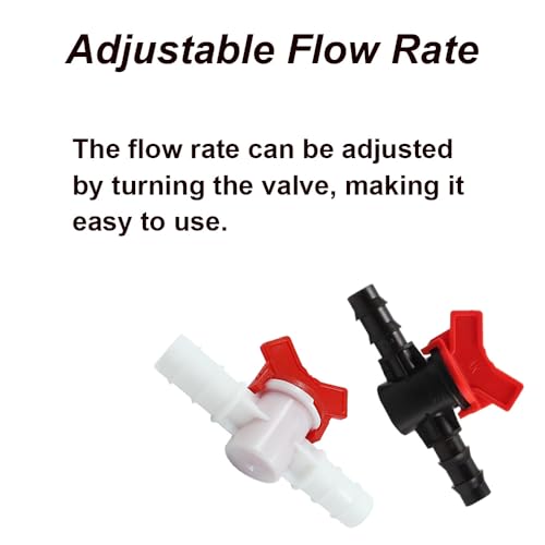 2PCS 18mm Ball Valve with Barbed Connector - Shut Off Hose Pipe Joiner Faucet Adapter (BK) - Image 4