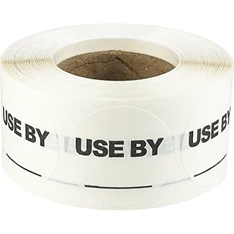 Dissolvable Use by Labels 25.4 mm 1 Inch Round 500 Count Cover