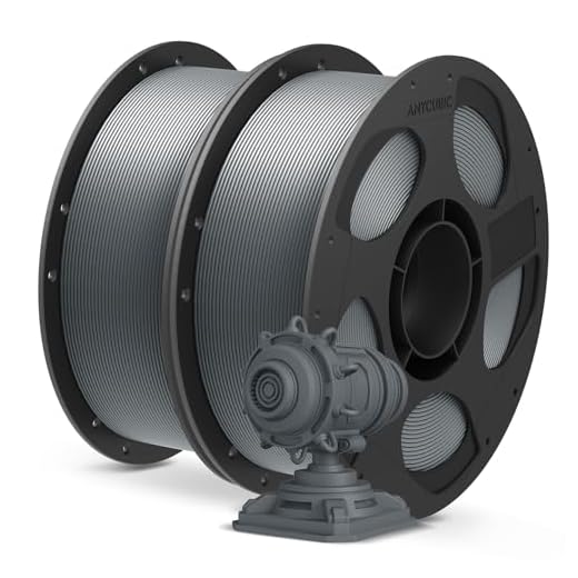 ANYCUBIC PLA Plus (PLA+), 3D Printer Filament 1.75mm Bundle, Dimensional Accuracy +/- 0.02mm, High Toughness, Print with Most FDM 3D Printers, 1KG Reusable Spool, 2kg, Texture Grey