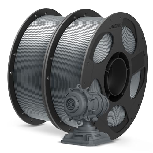Image of ANYCUBIC PLA Plus (PLA+), 3D Printer Filament 1.75mm Bundle, Dimensional Accuracy + /- 0.02mm, High Toughness, Print with Most FDM 3D Printers, 1KG Reusable Spool, 2kg, Texture Grey
