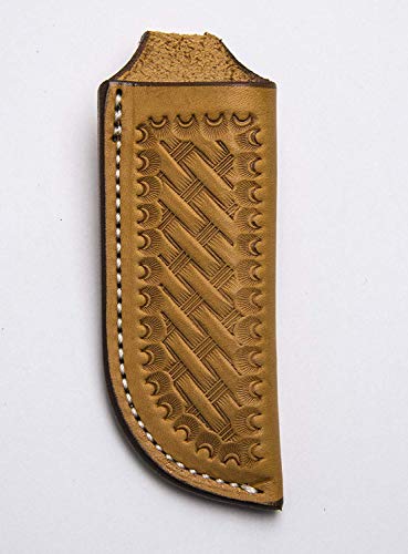 TOP HAND GEAR Leather Trapper Knife Sheath, Brown, Made in USA