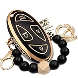 RFSRZ Fits for Hyundai Key Fob Cover with keychian,TPU Waterproof Protector Key Case Compatible with Ioniq 6 Grandeur GN7 KONA 2023 2024 Smart Remote Key (Black-7 Buttons)